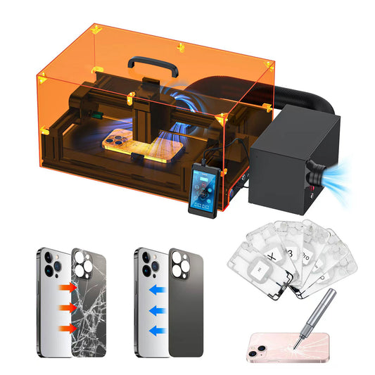 SRWOR V2 Back Glass Laser for iPhone 8-15 Repair Machine and Engraving, Air Purifier Included