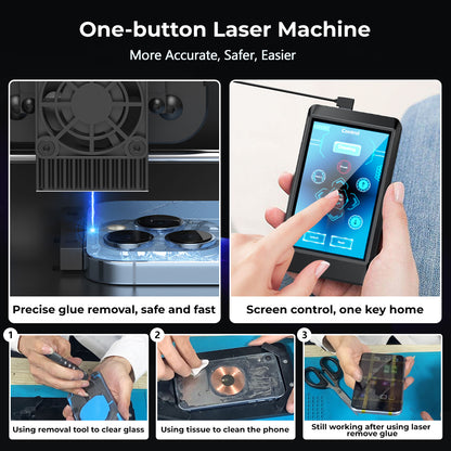 SRWOR V2 Back Glass Laser for iPhone 8-15 Repair Machine and Engraving, Air Purifier Included